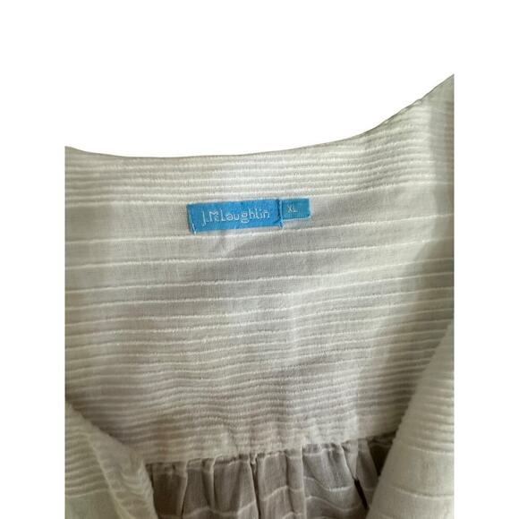 J. McLaughlin Women's White Button Textured Balloon Sleeve Blouse Top Size XL - Picture 4 of 10
